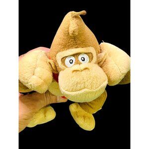 Donkey Kong Plush Toy with Red Tie DK Logo 2022 Nintendo Basic Fun 8" Stuffed An